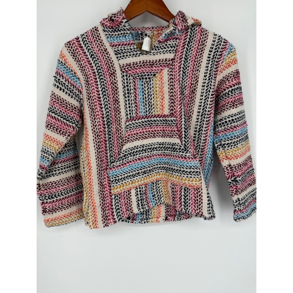 Earth Rags Kids Hoodie Large Baja Boho Hippie Surf Skate Beach Y2K Southwestern